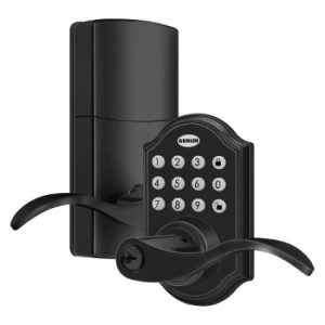 Basics Contemporary Electronic Keypad, Keyless Entry Door Lock Deadbolt with Handle Set